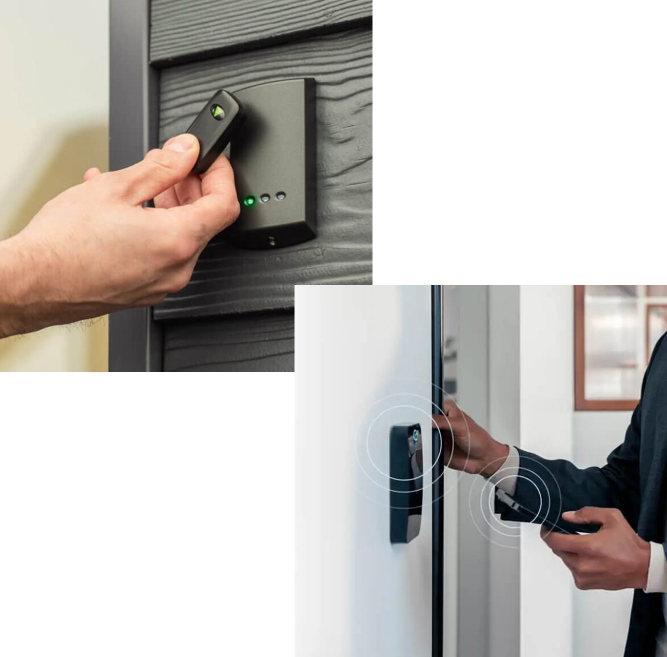 man accessing the alarm & access control system